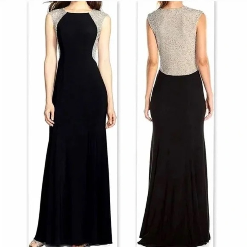 Black & silver Beaded Formal Dress | Size 4 | Prom, Evening, Wedding Guest Gown